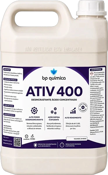 Galão de 5 litros do ATIV400, ativado concentrado desincrustante ácido da BP Química